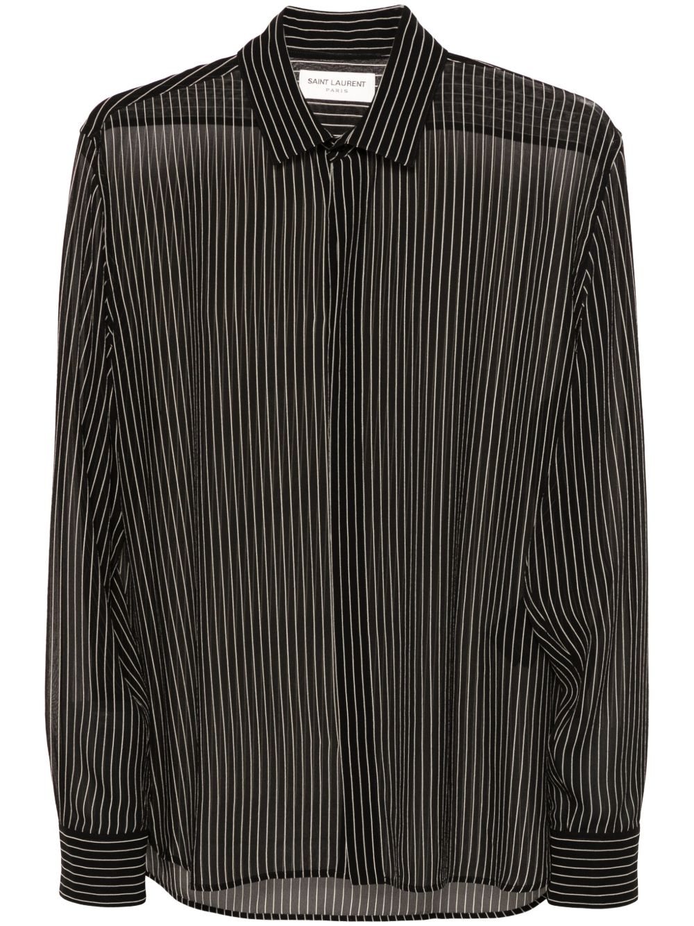 Saint Laurent 细条纹衬衫 - 黑色