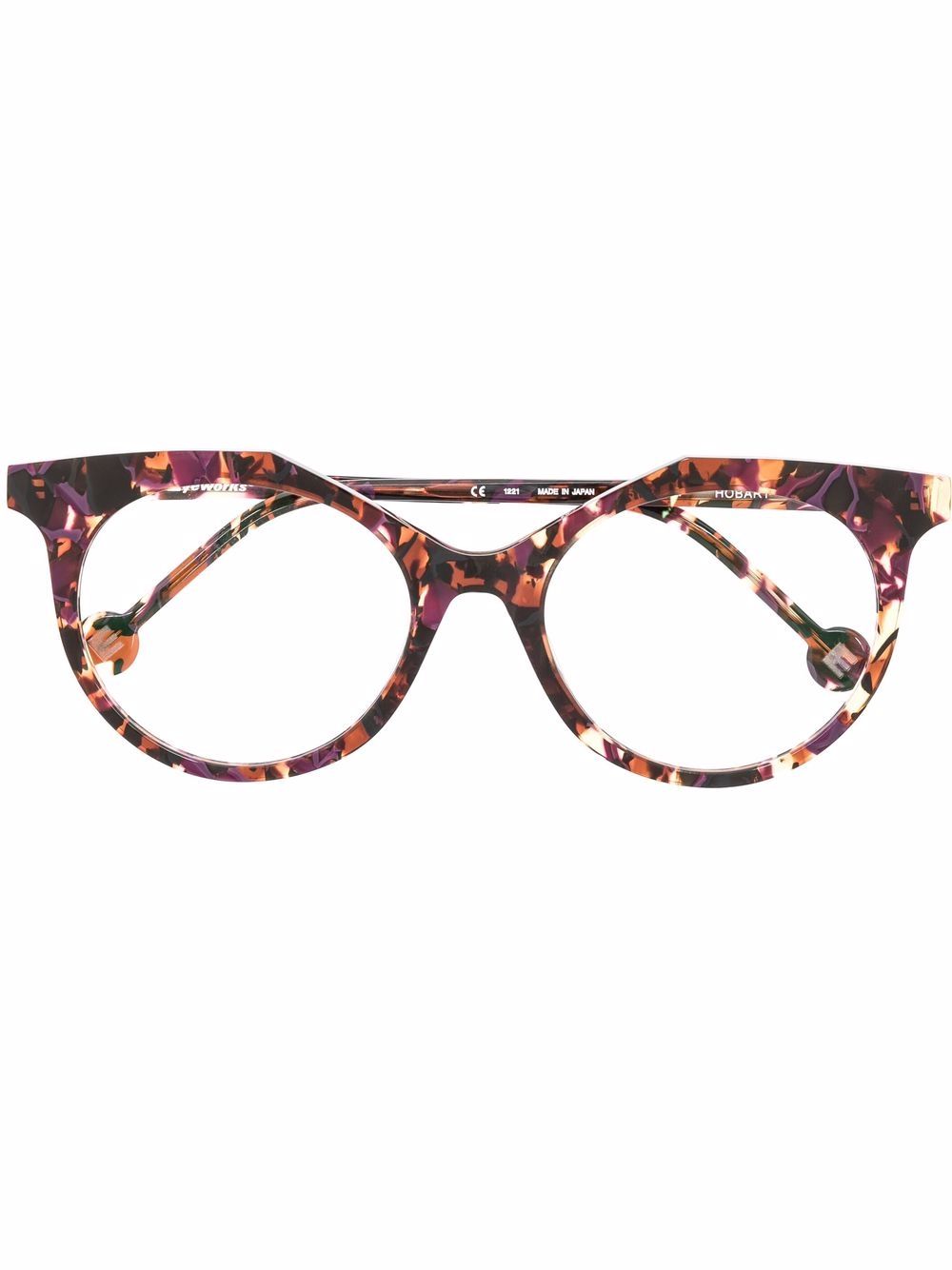 L.A. EYEWORKS Hobart 圆形镜框眼镜 - 褐色