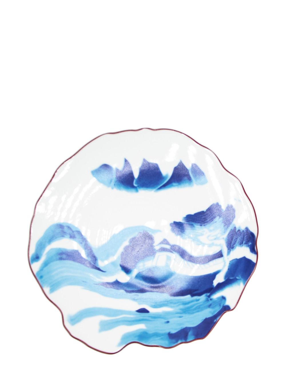 Seletti landscape 陶瓷点心盘 - 蓝色