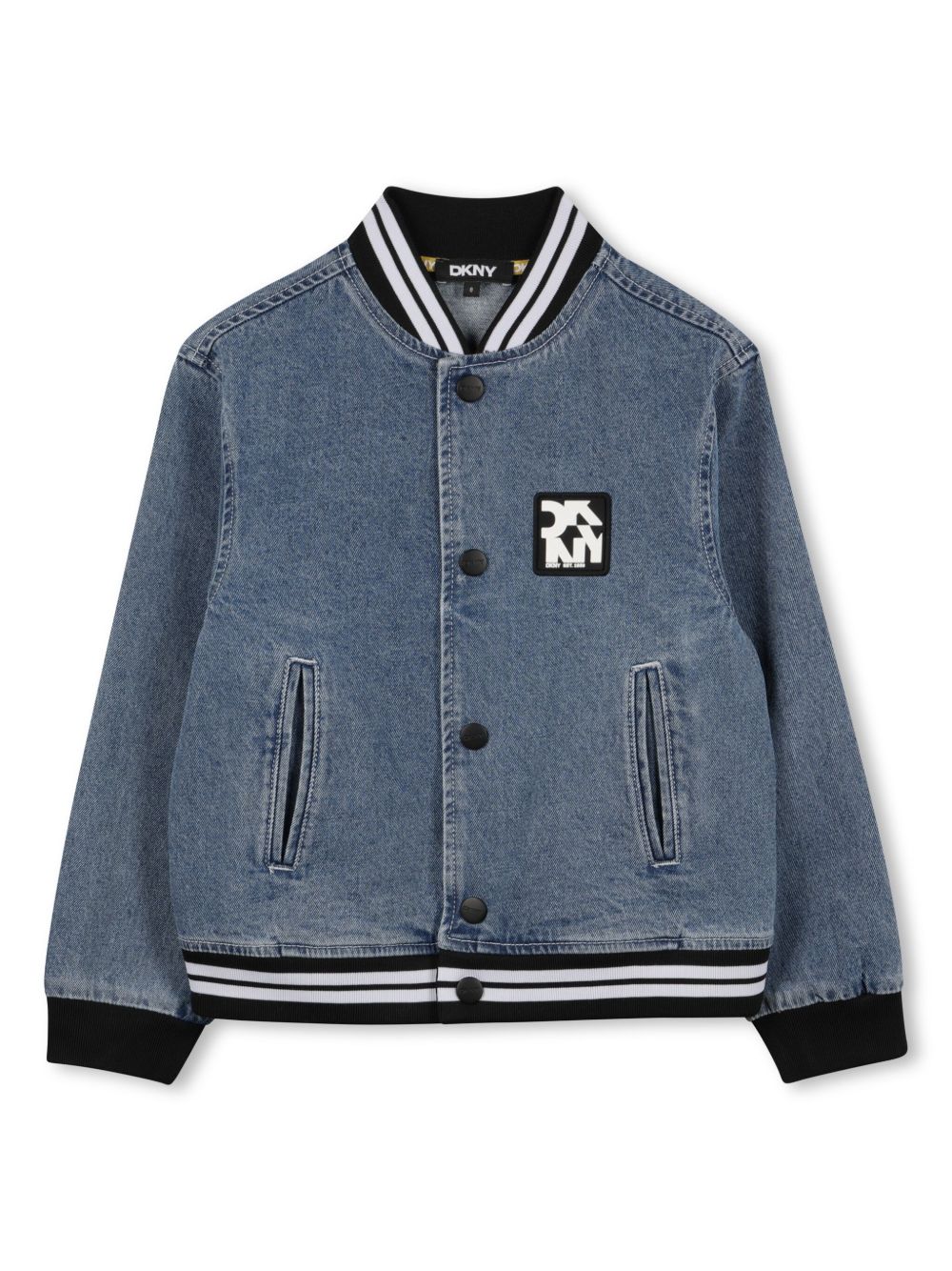 Dkny Kids logo印花牛仔夹克 - 蓝色