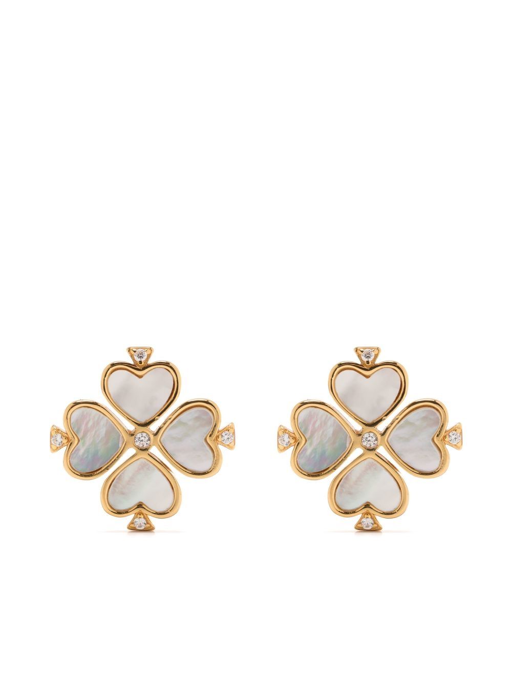 Kate Spade logo吊饰耳环 - 金色