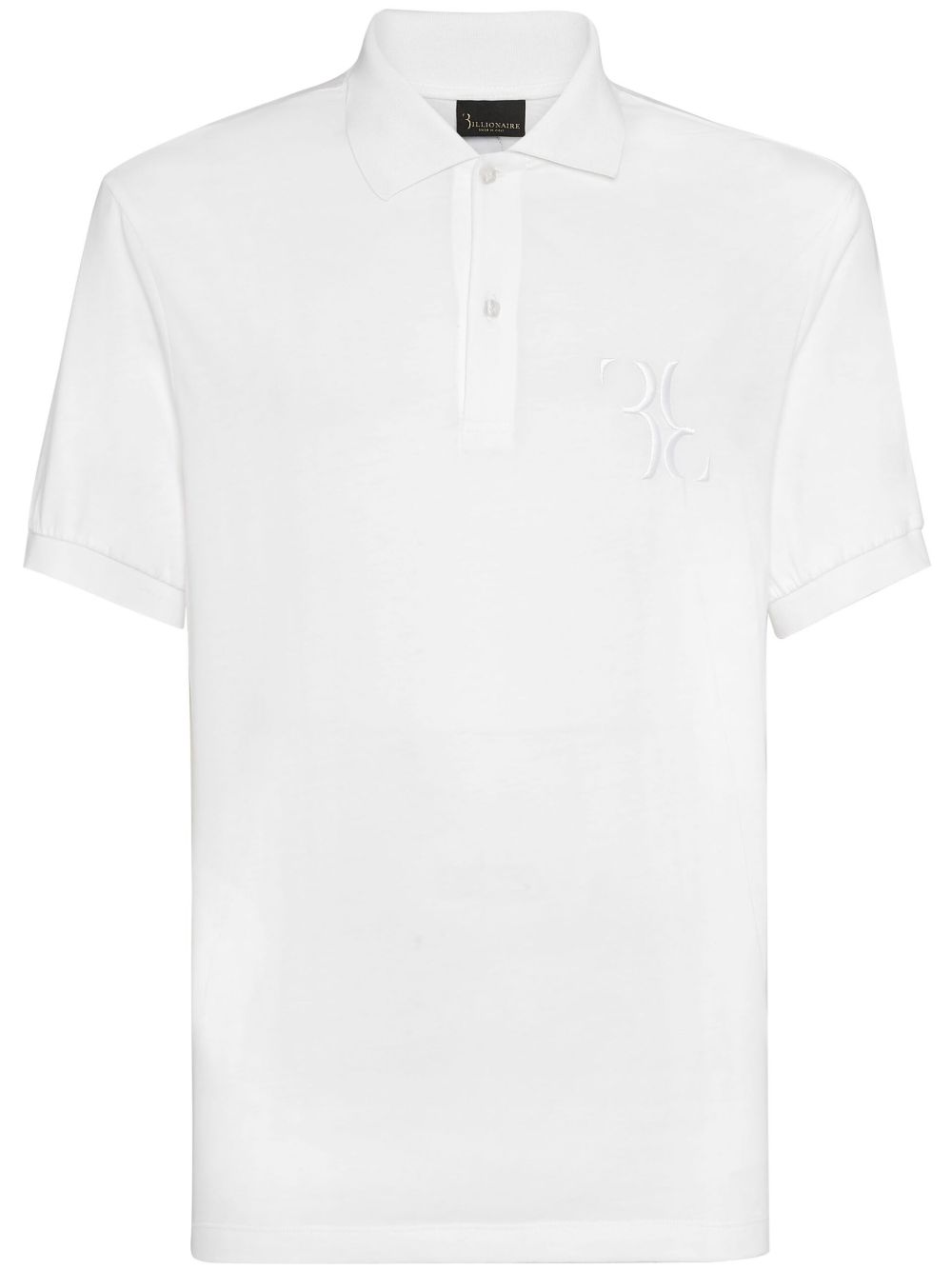 Billionaire logo刺绣棉polo衫 - 白色