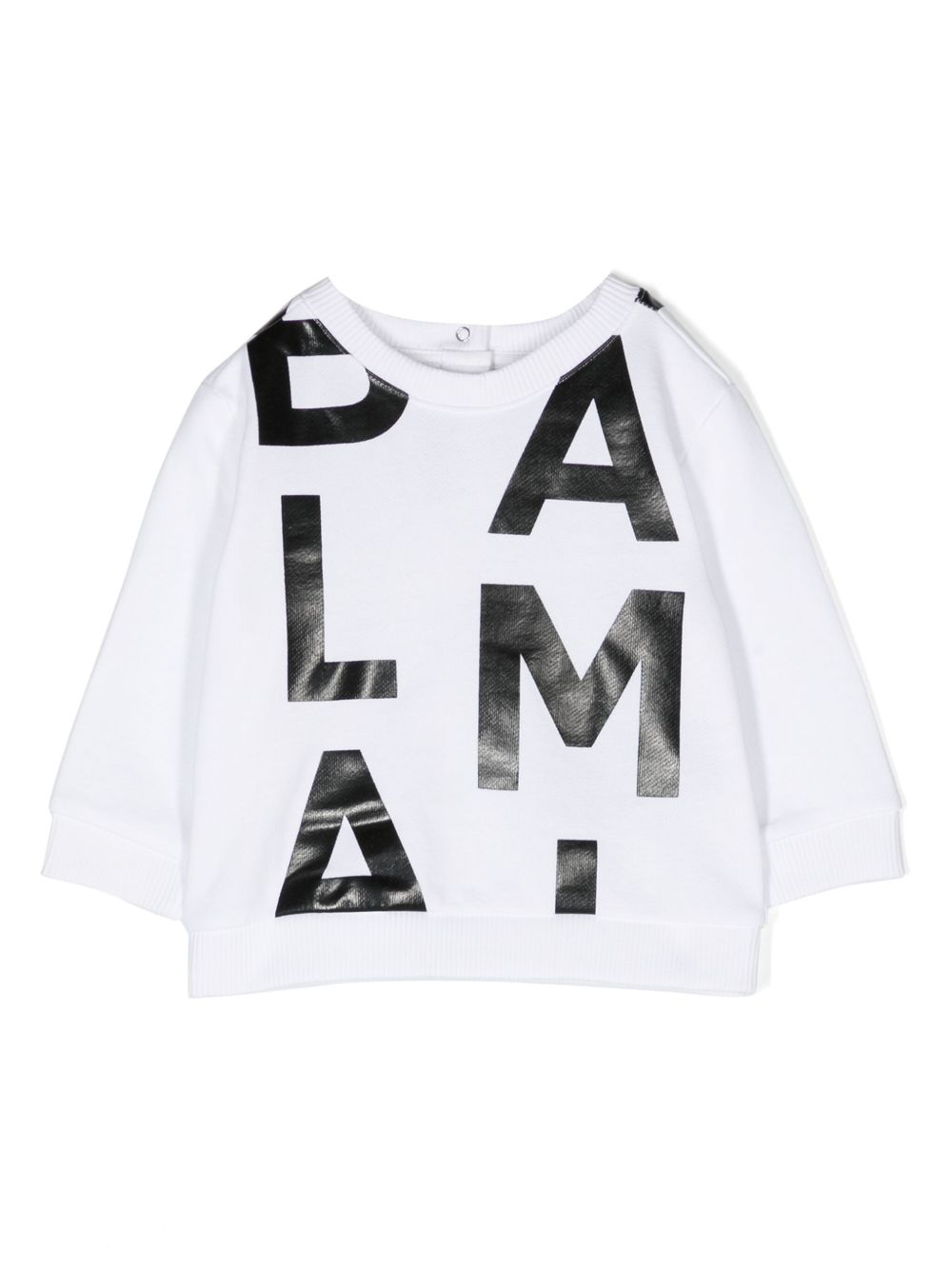 Balmain Kids logo印花棉卫衣 - 白色