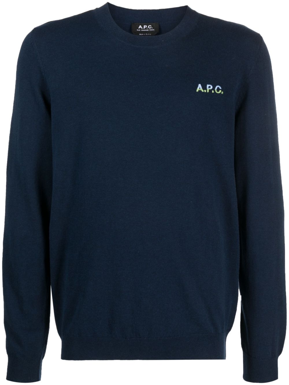 A.P.C. Alois logo刺绣密织毛衣 - 蓝色