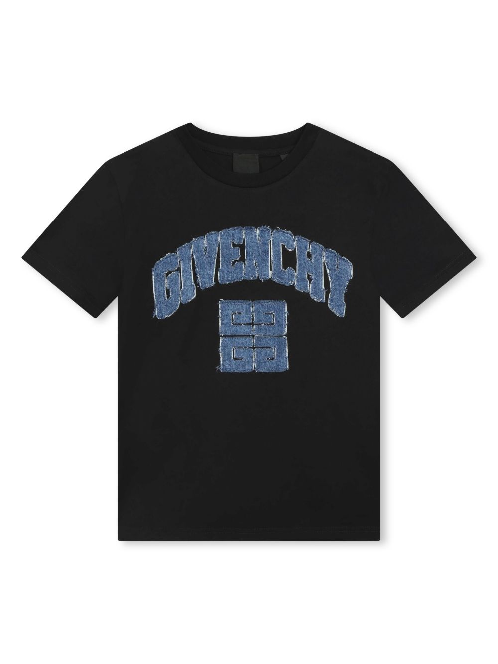 Givenchy Kids logo贴花棉T恤 - 黑色