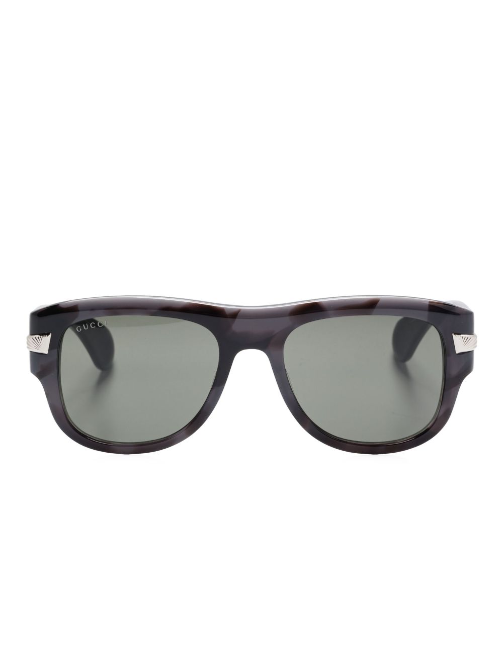 Gucci Eyewear 超大镜框太阳眼镜 - 灰色