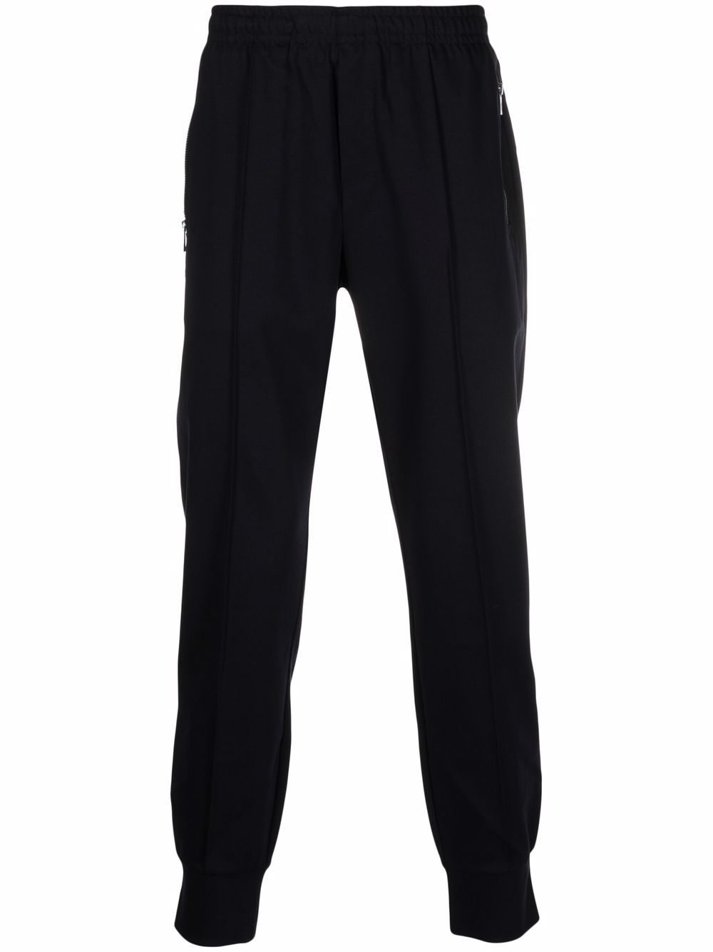 Emporio Armani 侧拉链口袋运动裤 - 蓝色