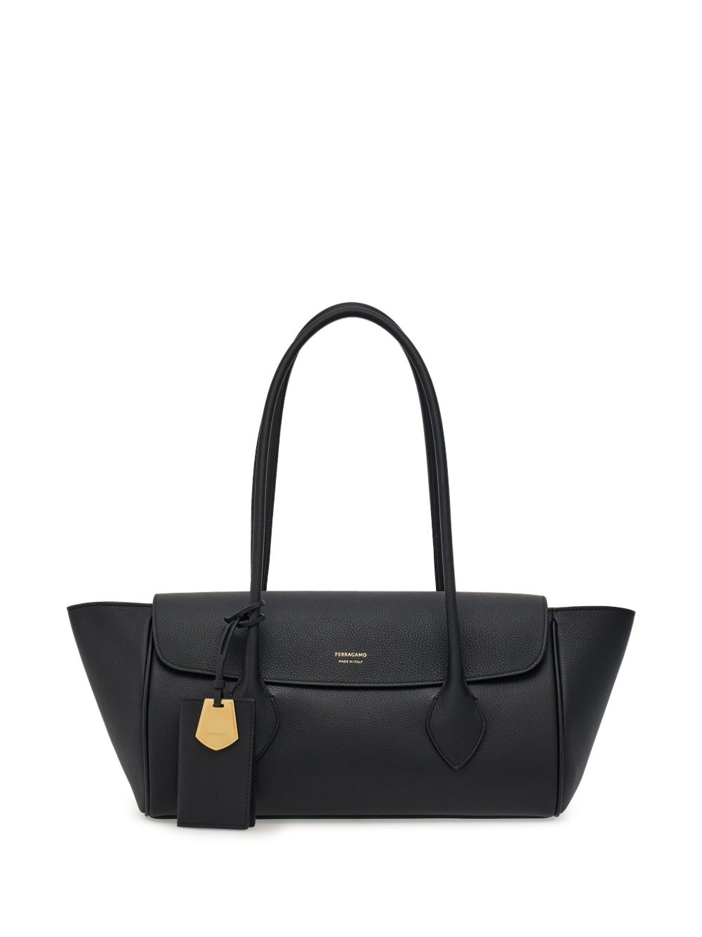Ferragamo East-West 中号托特包 - 黑色