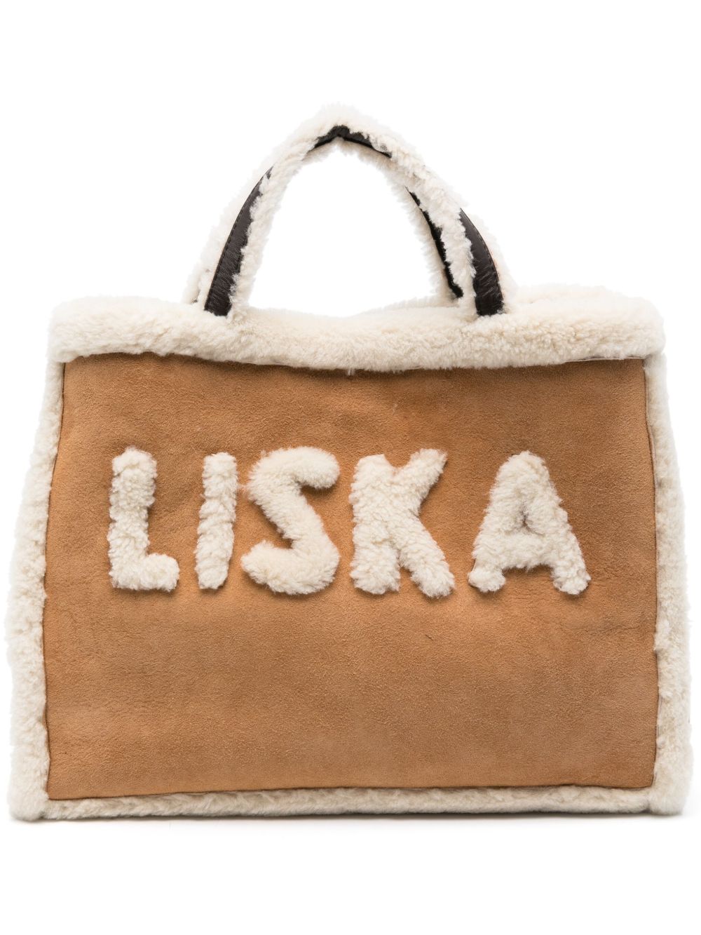 Liska logo字母托特包 - 褐色