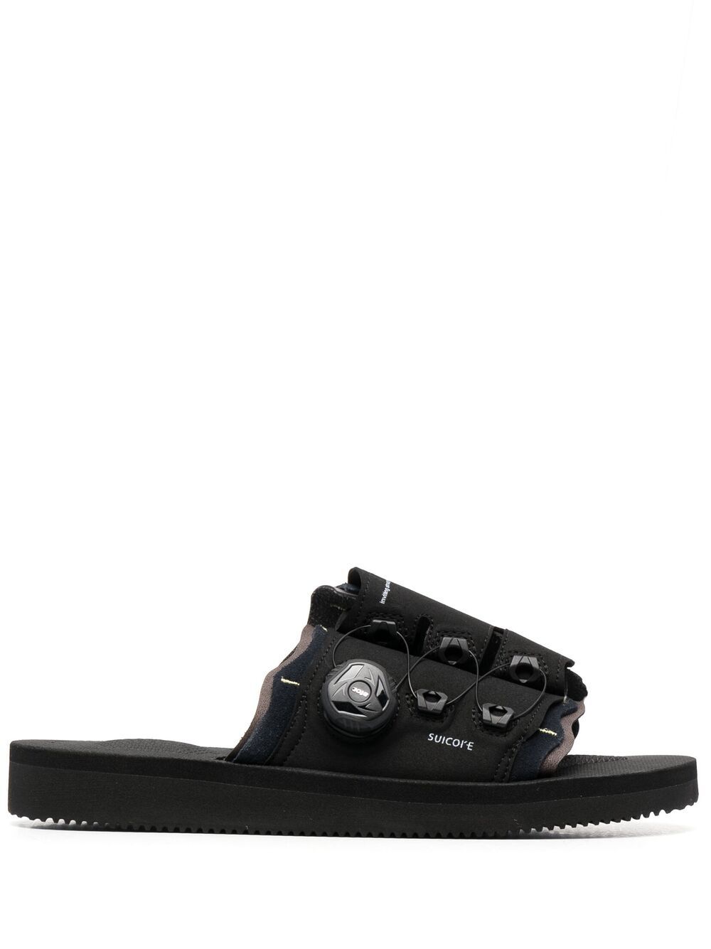 Suicoke LETA-AB 旋褶开合拖鞋 - 黑色