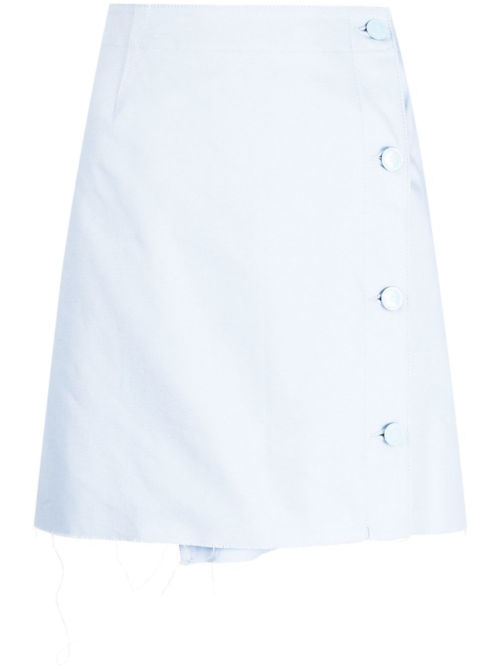 Raf Simons 磨损边牛仔迷你半身裙 - 蓝色
