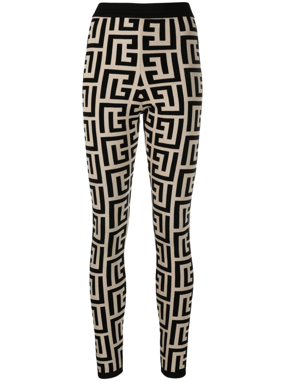 Balmain 经典logo针织打底裤 - 黑色