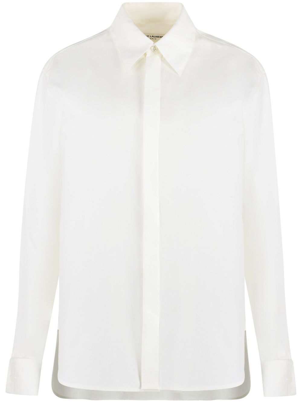 Saint Laurent 长袖棉衬衫 - 白色