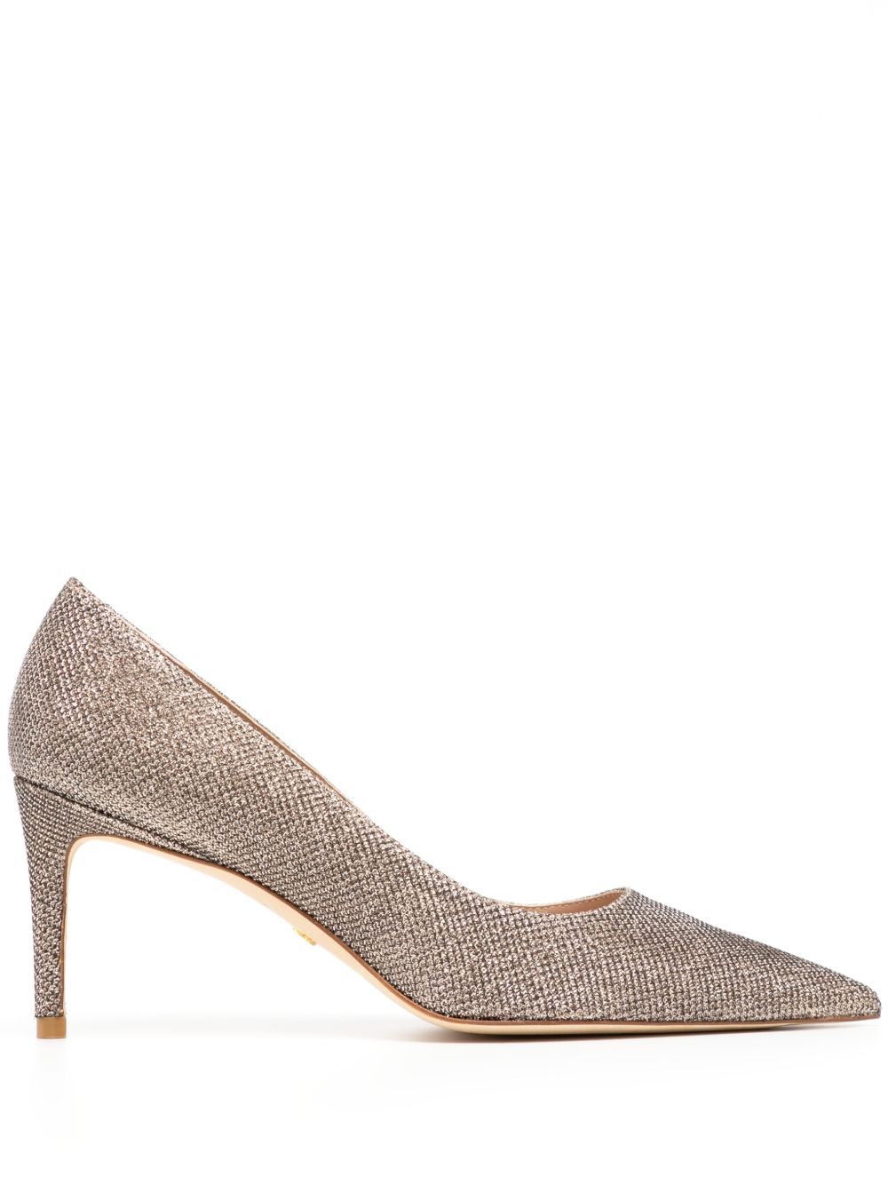Stuart Weitzman Stuart 亮片金葱中跟鞋 - 金色