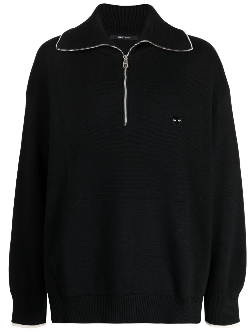 ZZERO BY SONGZIO Trace Panther half-zip jumper - 黑色