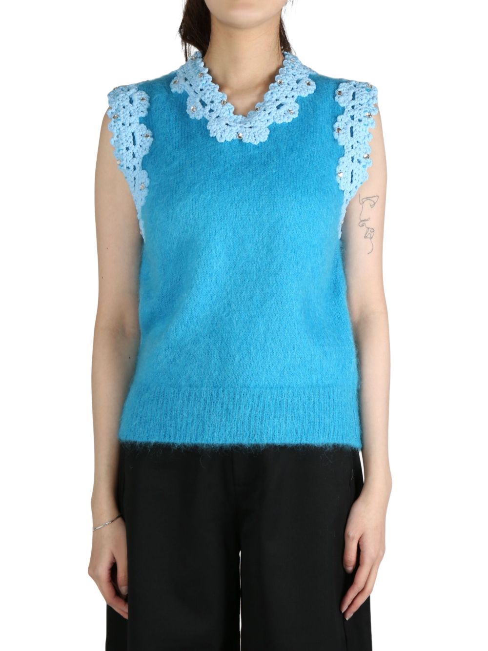 MERYLL ROGGE embroidered knit vest - 蓝色