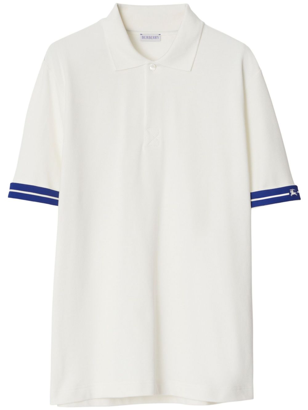 Burberry 条纹棉polo衫 - 白色