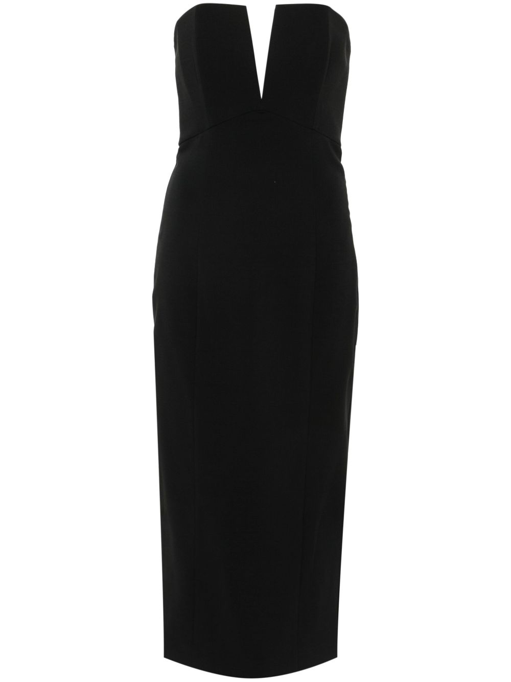 Roland Mouret 露肩中长连衣裙 - 黑色