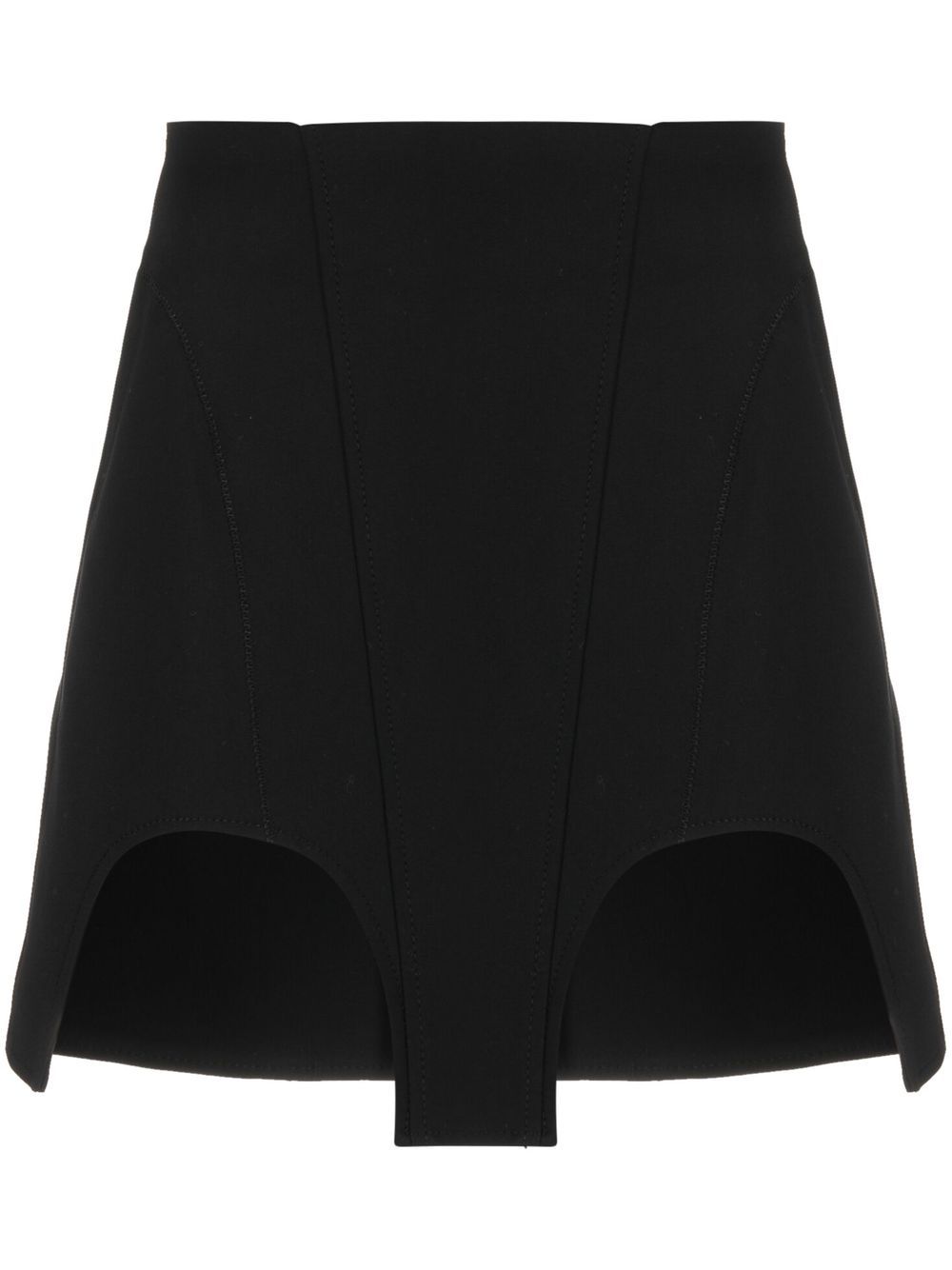 Dion Lee 双弧形迷你半身裙 - 黑色
