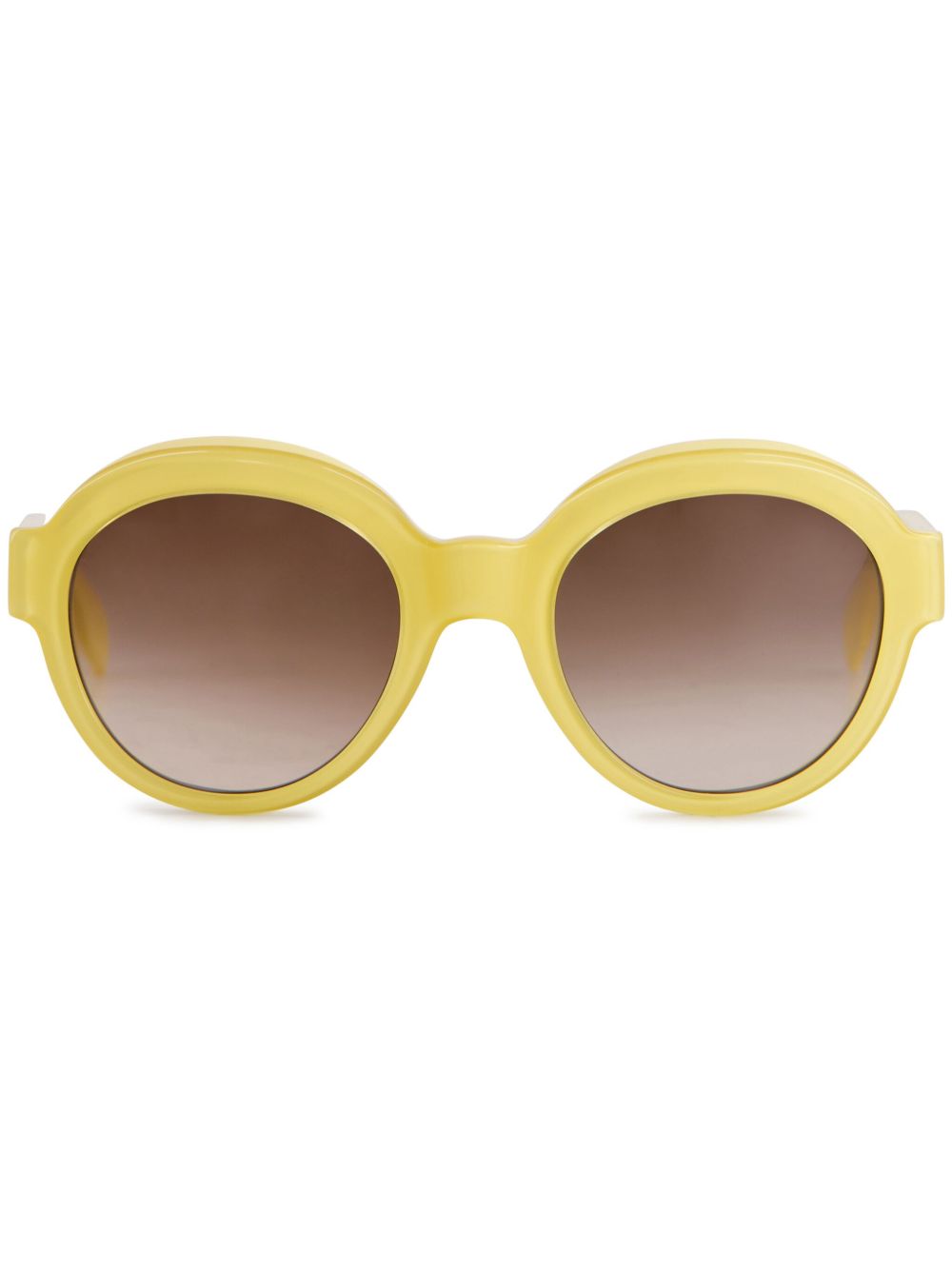Emmanuelle Khanh Glossy Vanille 圆框太阳眼镜 - 黄色