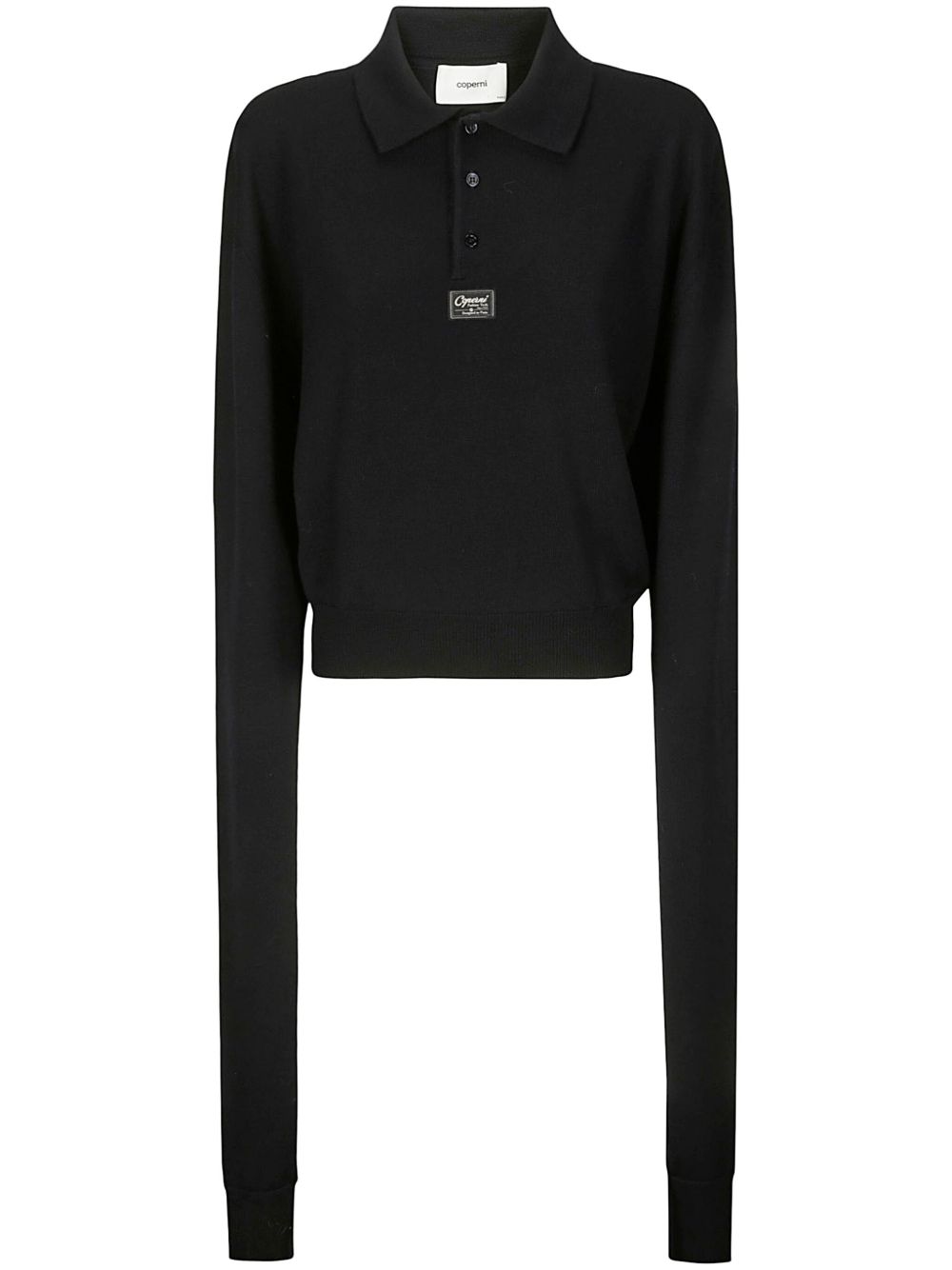Coperni logo贴花针织polo衫 - 蓝色