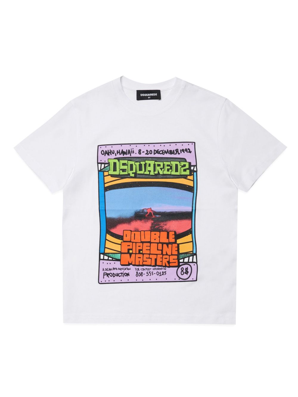 DSQUARED2 KIDS 图案印花棉T恤 - 白色