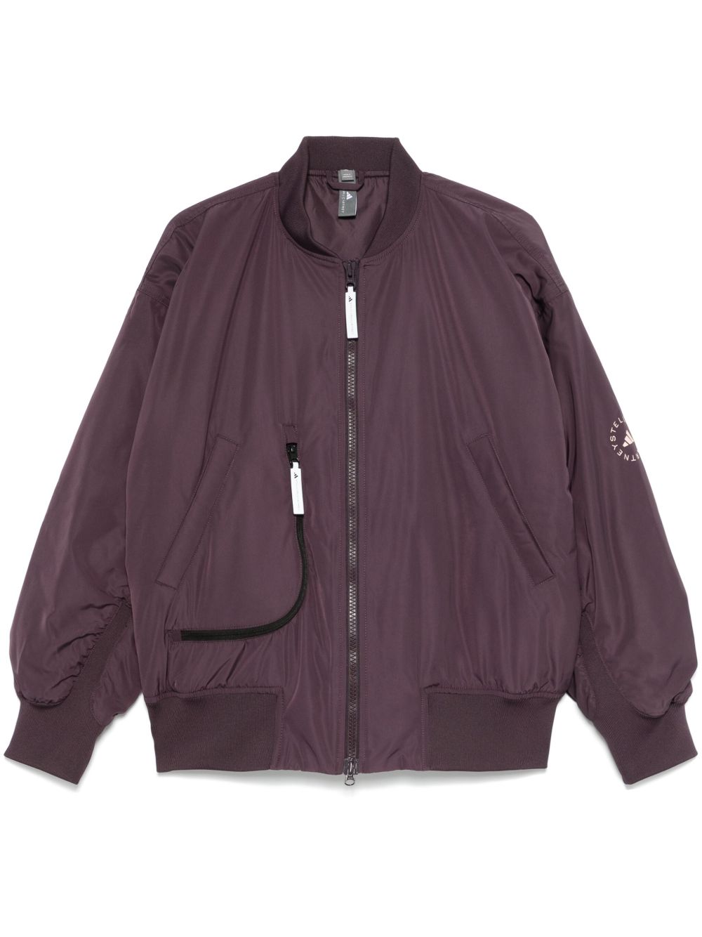 adidas by Stella McCartney logo印花飞行员夹克 - 紫色