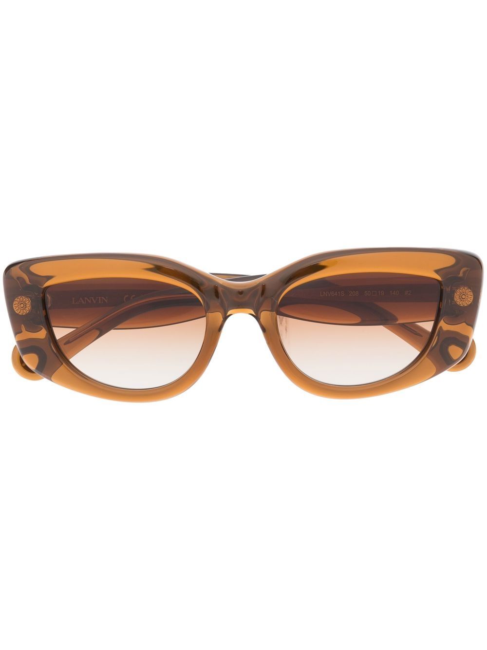 Lanvin 雕刻logo有色镜片太阳眼镜 - 褐色
