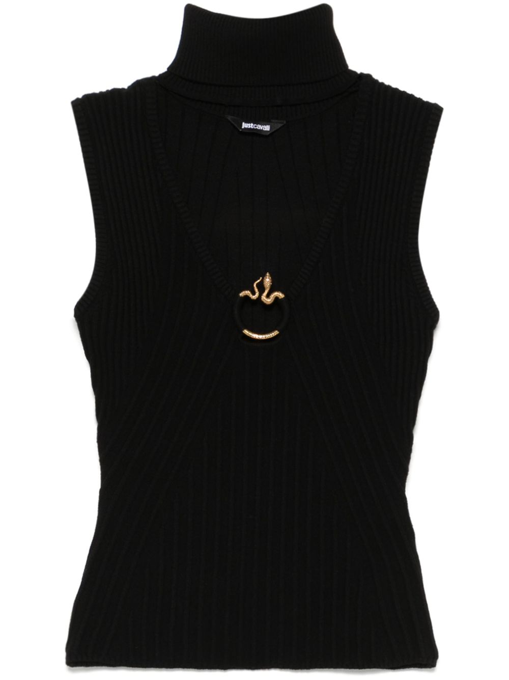 Just Cavalli logo标牌坦克背心 - 黑色