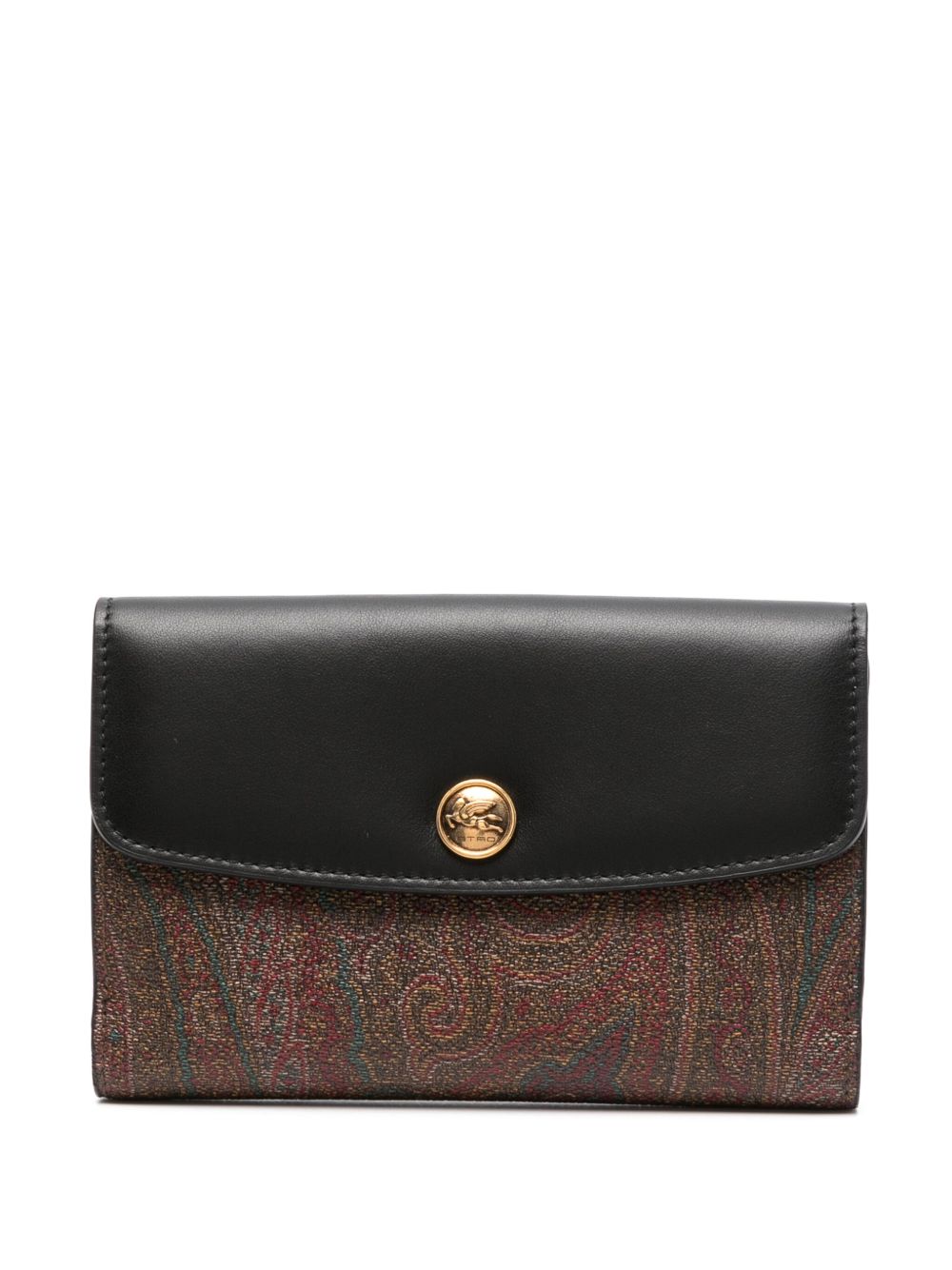ETRO Essential 佩斯理印花皮质钱包 - 黑色