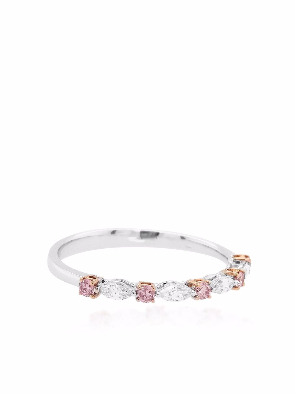 HYT Jewelry Argyle Pink 18K白金钻石订婚戒指 - 银色