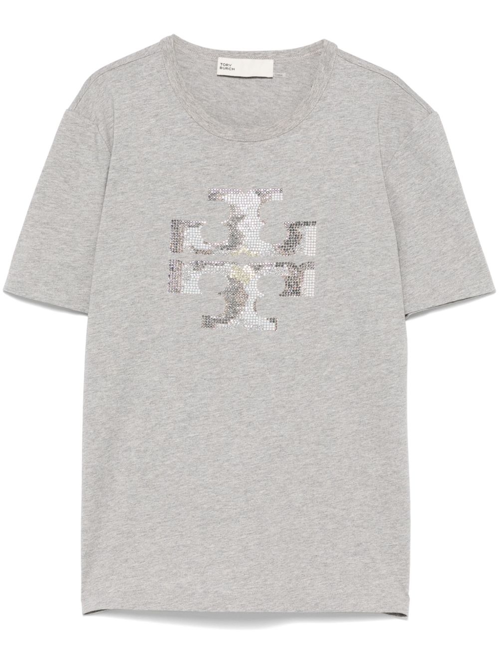 Tory Burch Crystal logo T恤 - 灰色