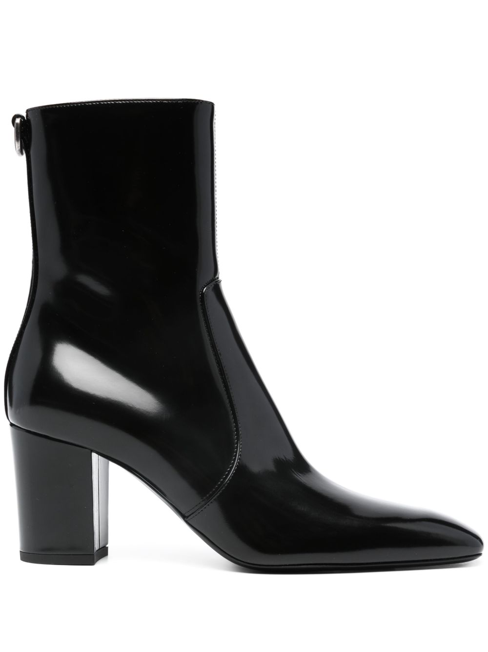 Saint Laurent XIV 高跟皮质及踝靴 - 黑色