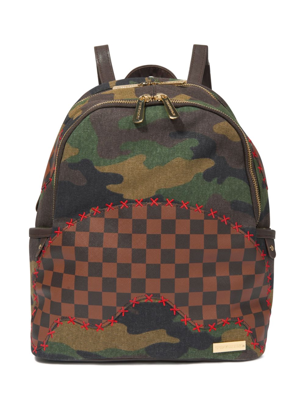 sprayground kid Shark Shape Check 背包 - 褐色