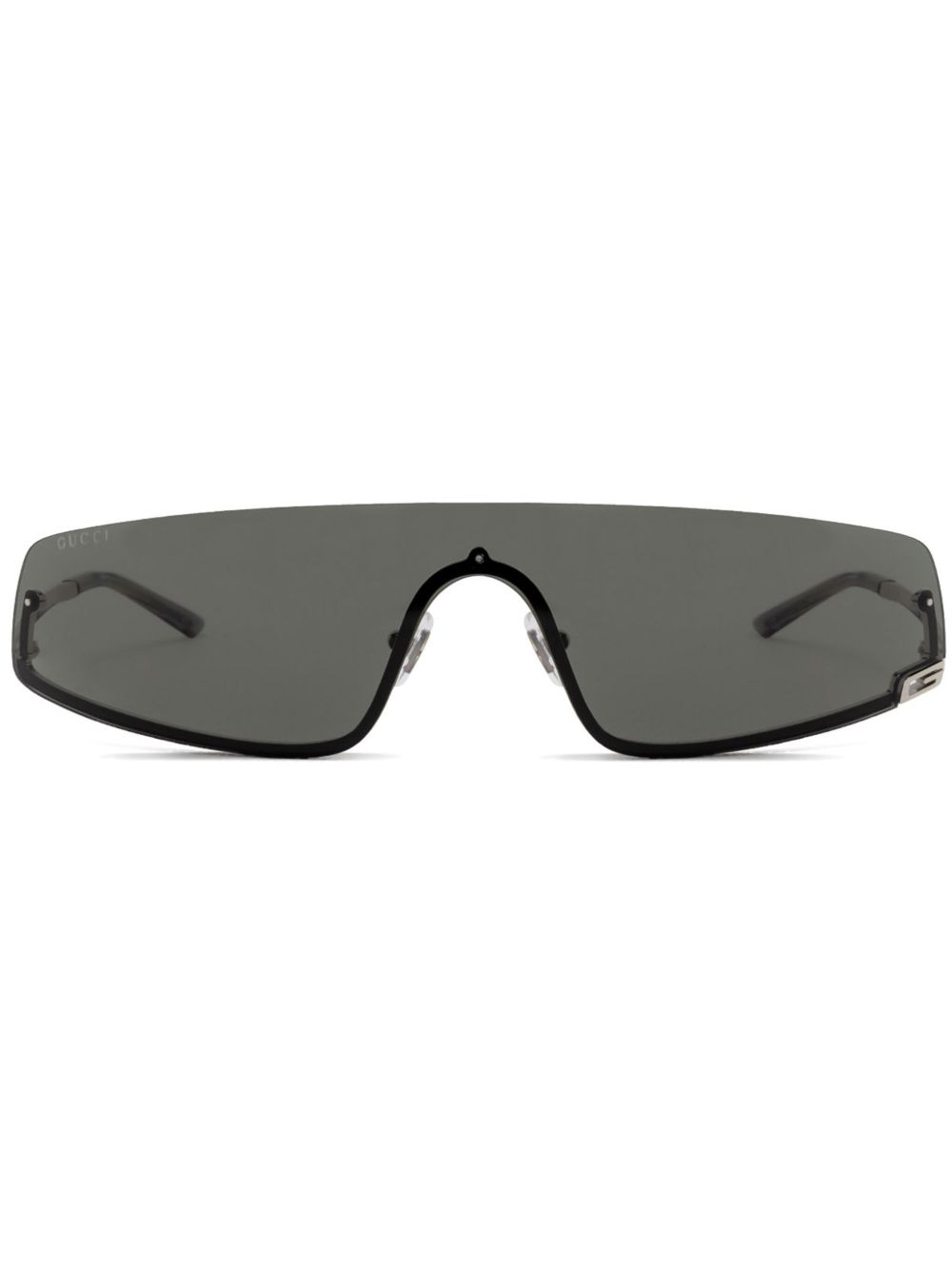 Gucci Eyewear 面罩式镜框太阳眼镜 - 银色