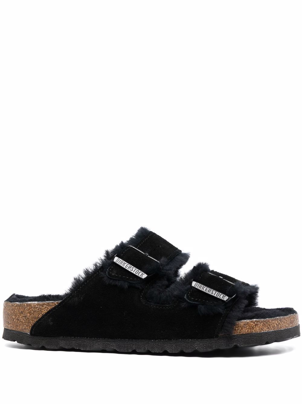 Birkenstock Arizona 皮毛一体凉鞋 - 黑色