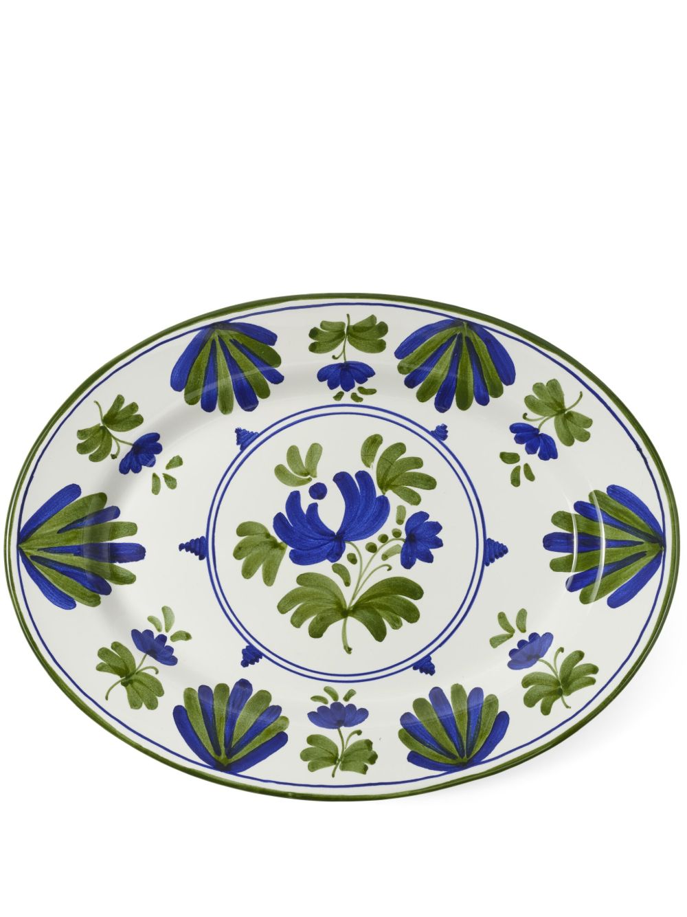 Cabana Blossom ceramic oval serving plate (28.5cm) - 白色