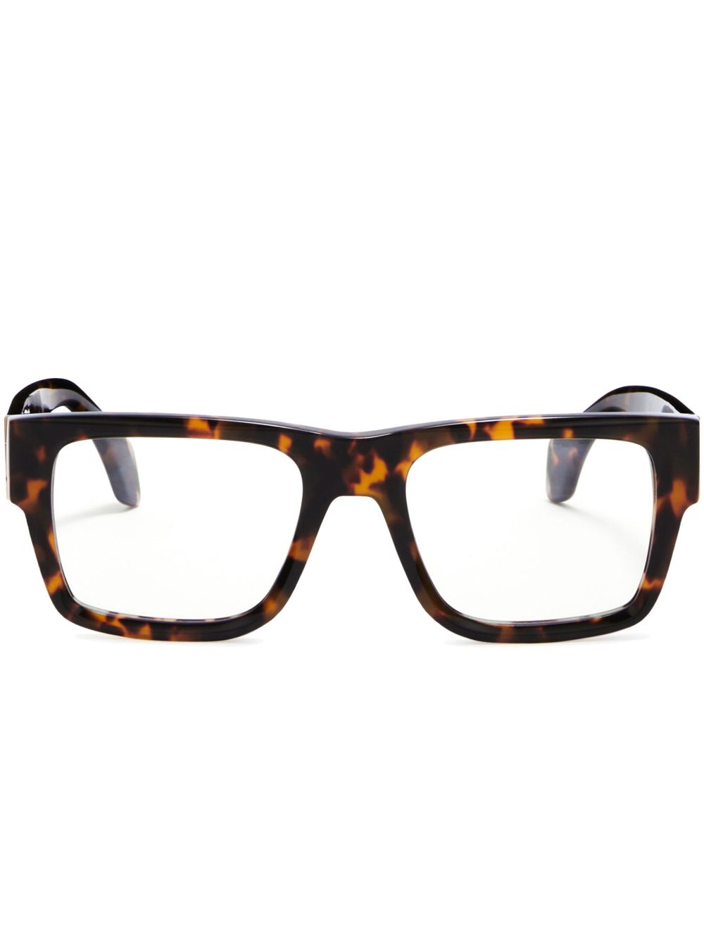 Palm Angels Eyewear 玳瑁纹长方形框眼镜 - 褐色