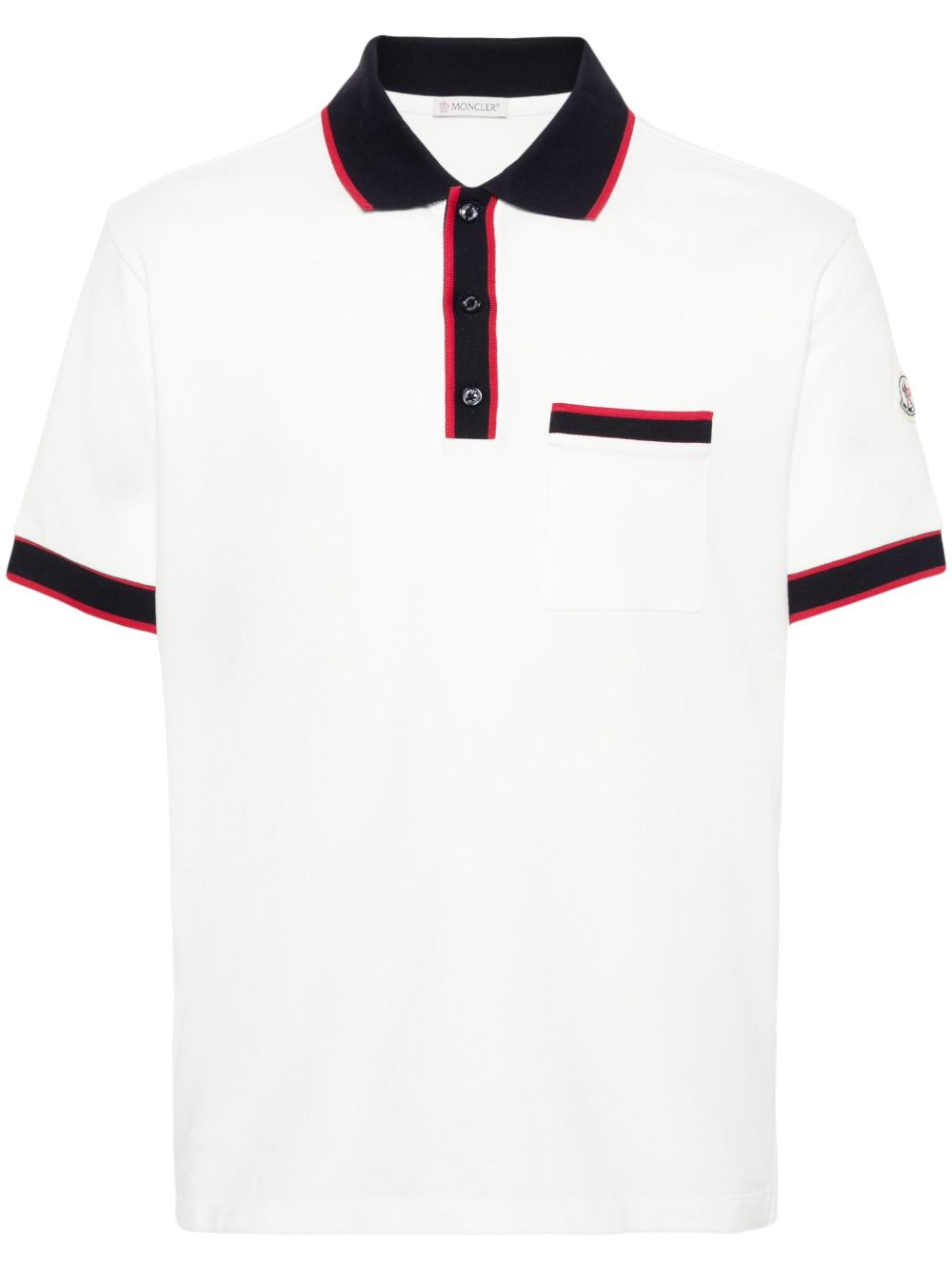 Moncler logo贴花polo衫 - 白色