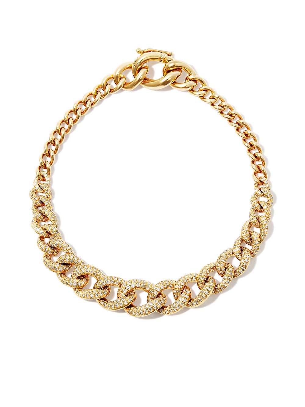 SHAY Diamond Gradual Pave Link 18K黄金手链 - 金色