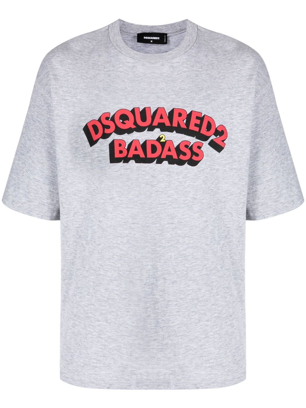 DSQUARED2 logo印花棉T恤 - 灰色