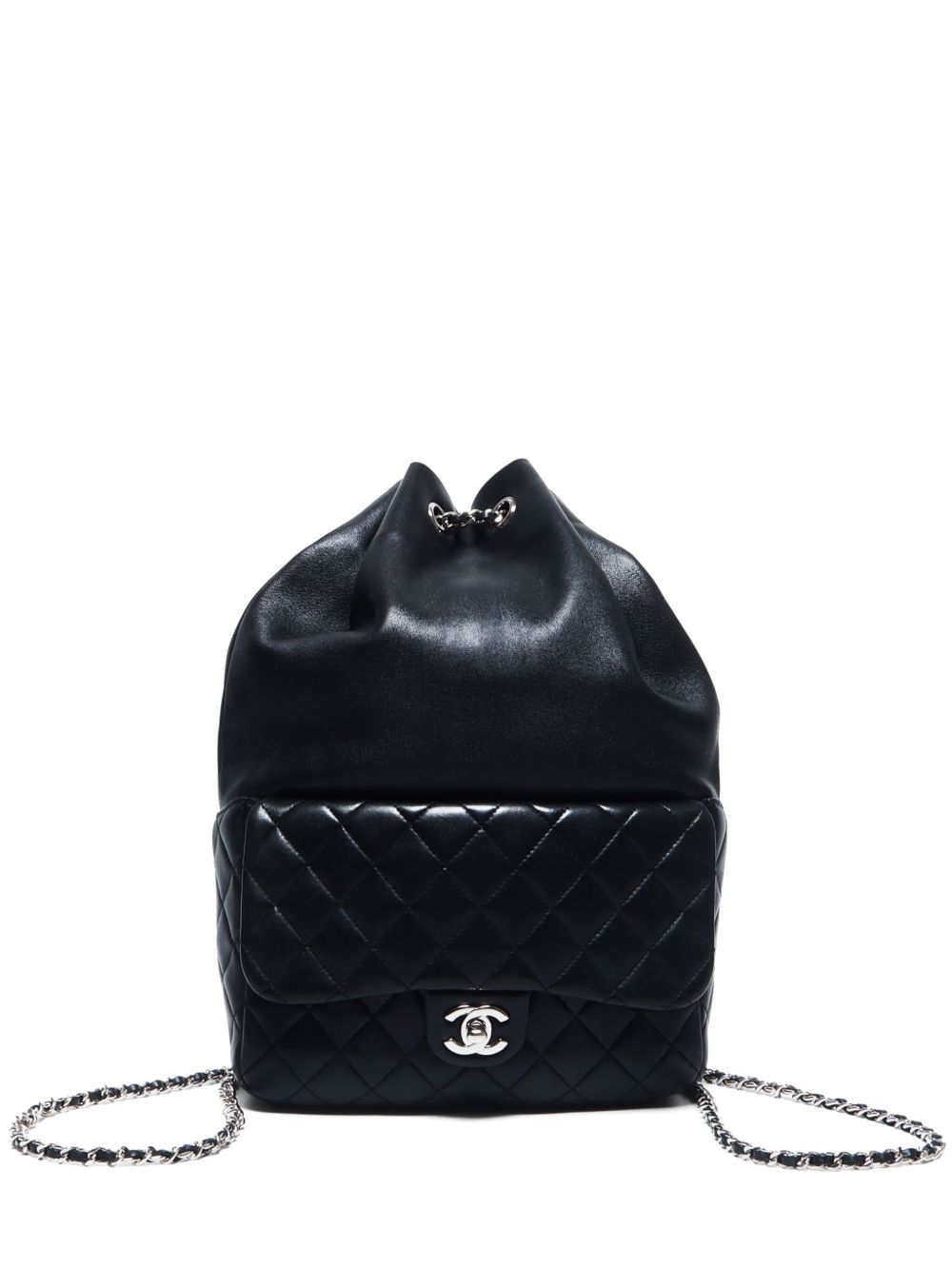 CHANEL Pre-Owned CC logo双肩包（2016-2017年典藏款） - 黑色