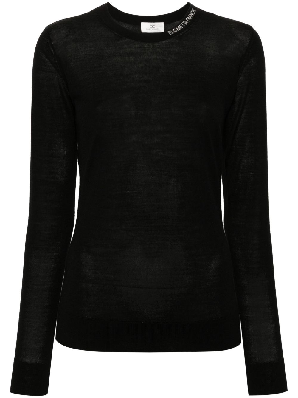 Elisabetta Franchi logo嵌花毛衣 - 黑色