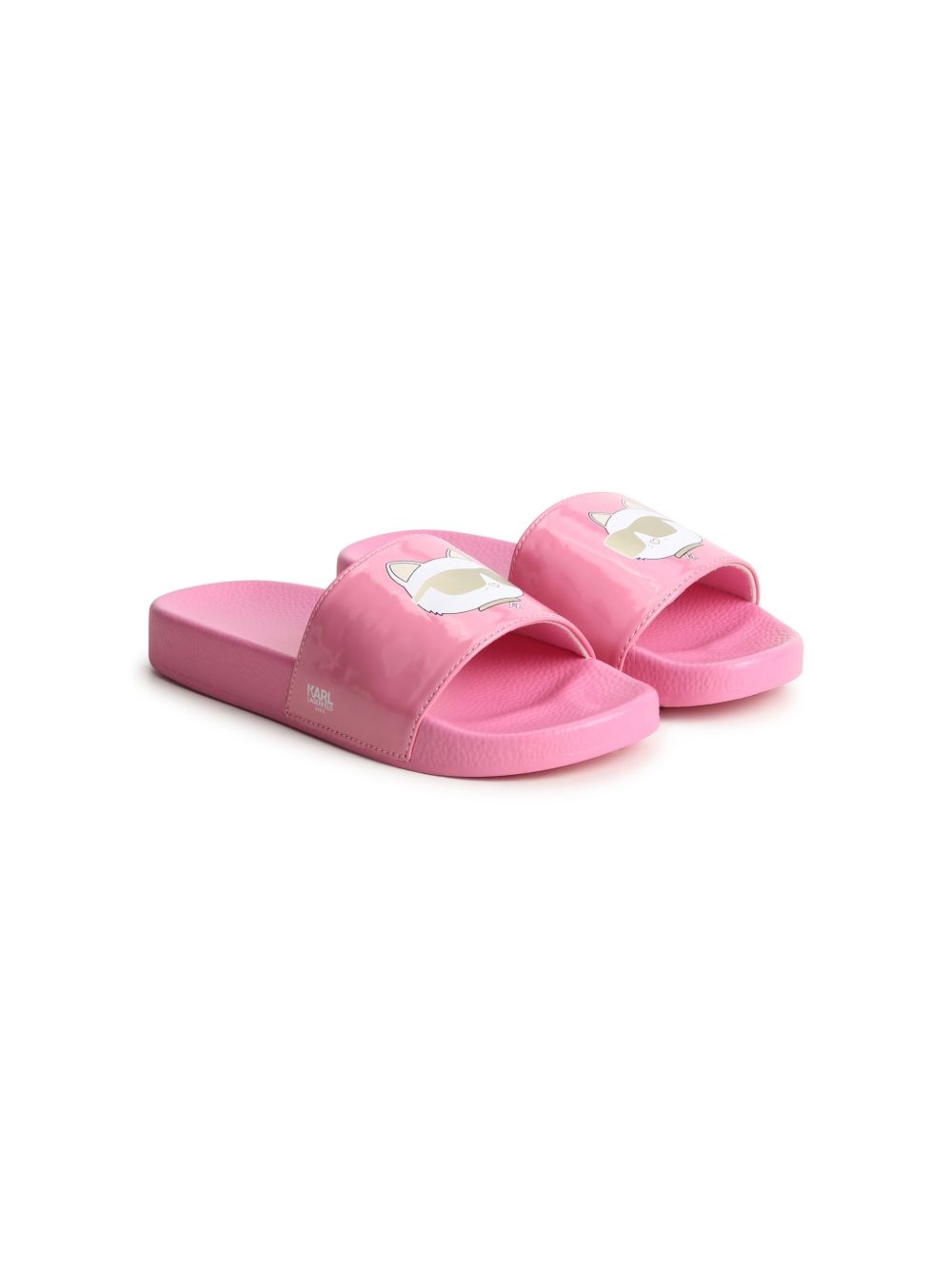 Karl Lagerfeld Kids Ikonik Choupette logo印花拖鞋 - 粉色