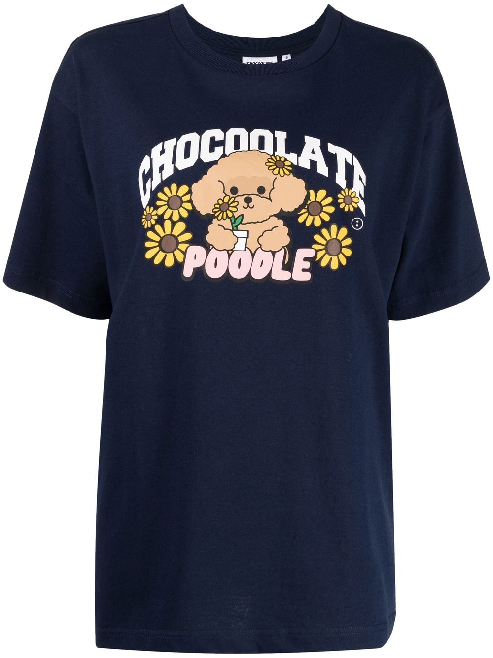 CHOCOOLATE Chocoolate Poodle 印花T恤 - 蓝色