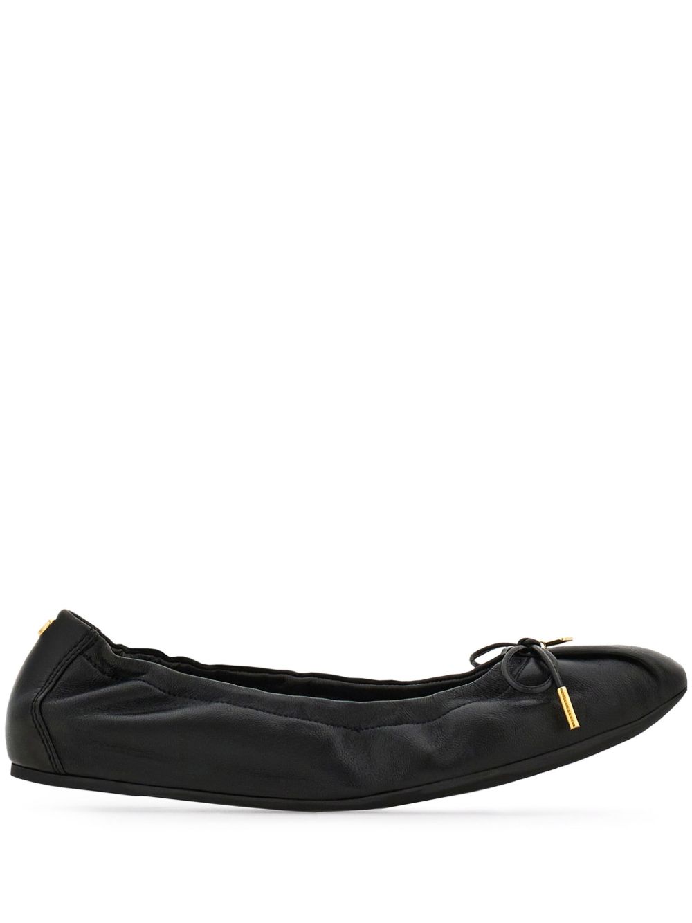 Ferragamo 皮质芭蕾平底鞋 - 黑色