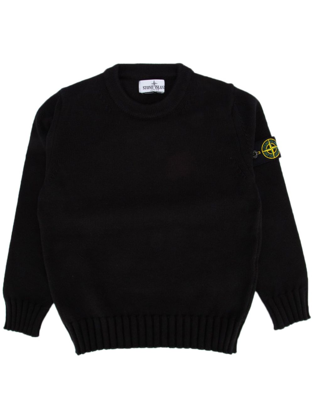 Stone Island Junior 标贴卫衣 - 黑色
