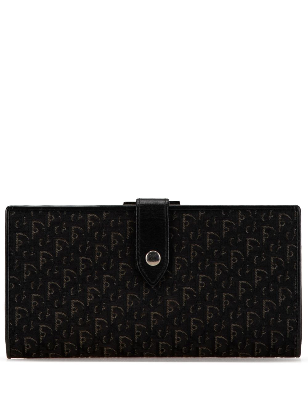 Christian Dior Pre-Owned Oblique French 帆布长款钱包（2004年典藏款） - 黑色