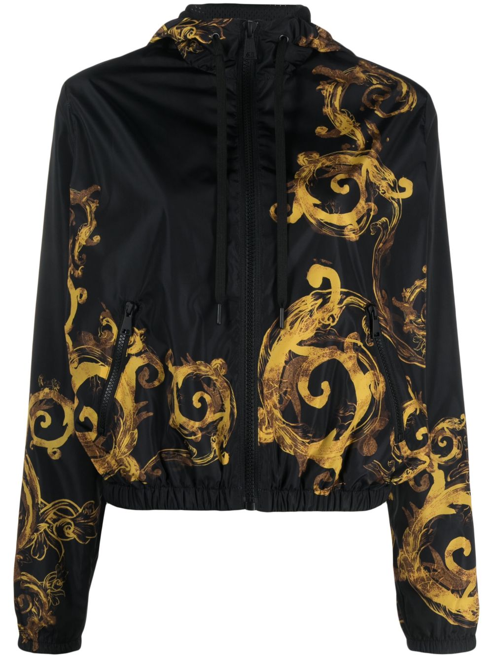 Versace Jeans Couture Barocco 印花连帽夹克 - 黑色