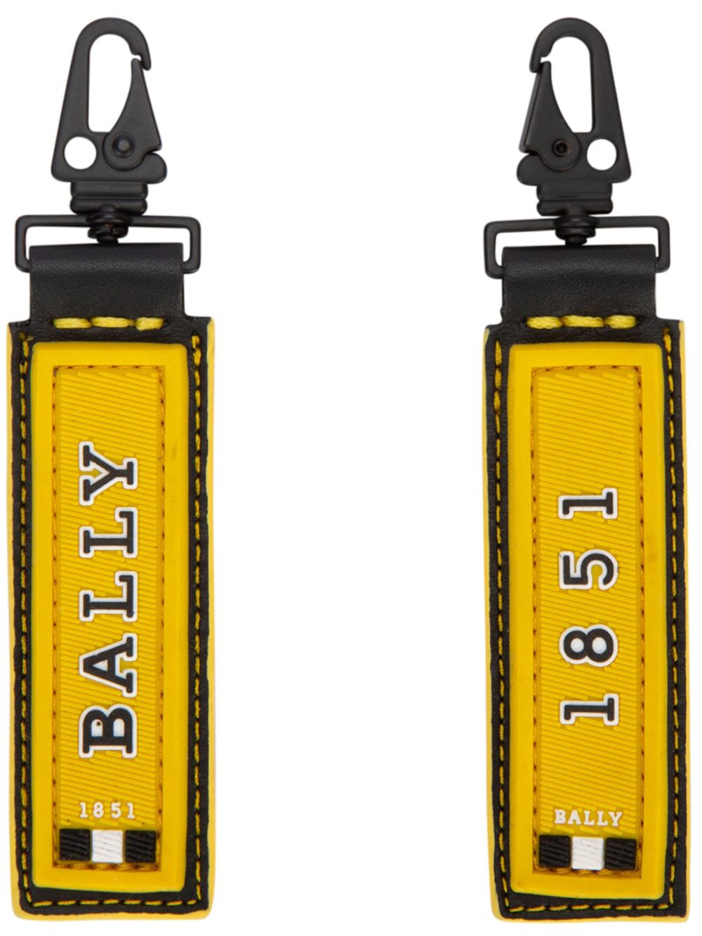 Bally 压纹logo钥匙扣小袋 - 黑色